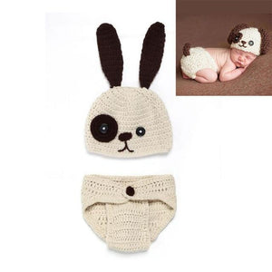 Newborn Baby Photography Props girl Boy Animal Pants Knit Hat Set