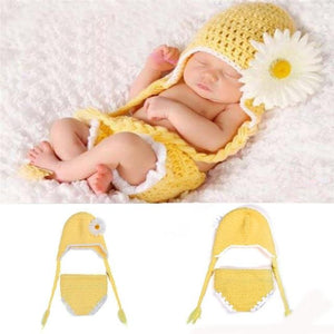 Newborn Baby Photography Props girl Boy Animal Pants Knit Hat Set