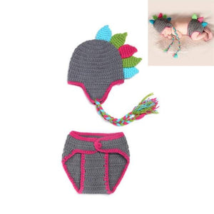 Newborn Baby Photography Props girl Boy Animal Pants Knit Hat Set