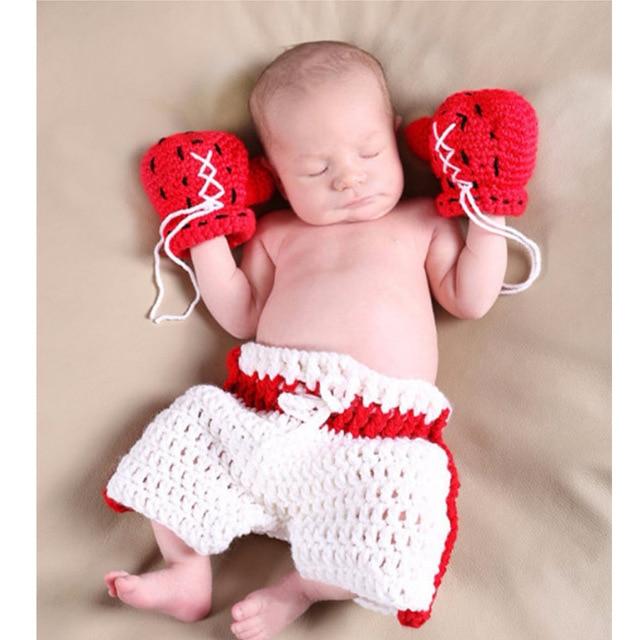 Newborn Baby Photography Props girl Boy Animal Pants Knit Hat Set