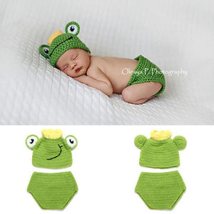 Newborn Baby Photography Props girl Boy Animal Pants Knit Hat Set