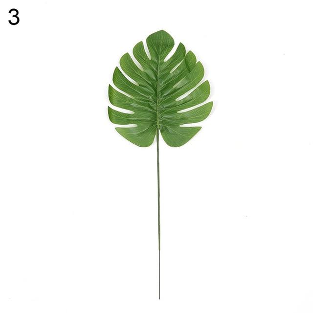 Green Artificial Leaves Nordic Style Fake Monstera Green Leaf Plant Home Office Decoration Paste Craft False Artificial Plants