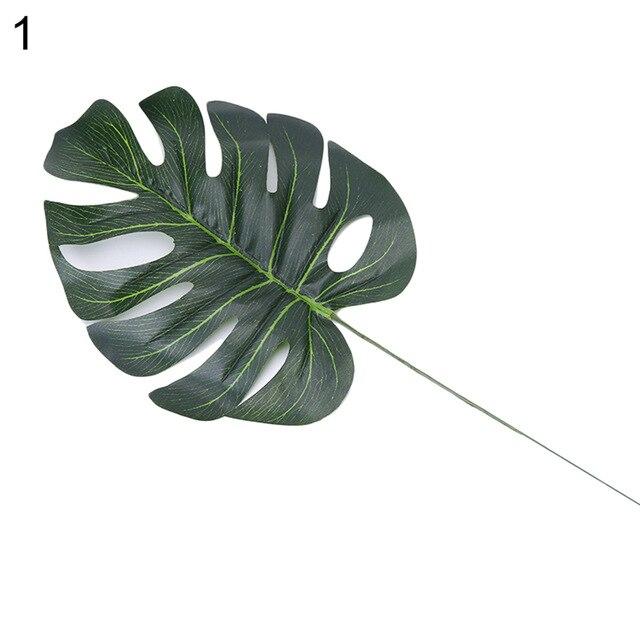 Green Artificial Leaves Nordic Style Fake Monstera Green Leaf Plant Home Office Decoration Paste Craft False Artificial Plants