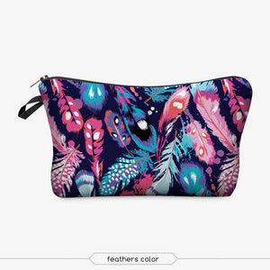 Printed Makeup Bags With Multicolor Pattern Pouch