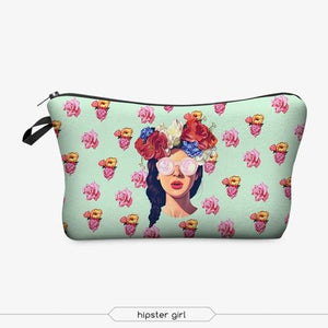 Printed Makeup Bags With Multicolor Pattern Pouch