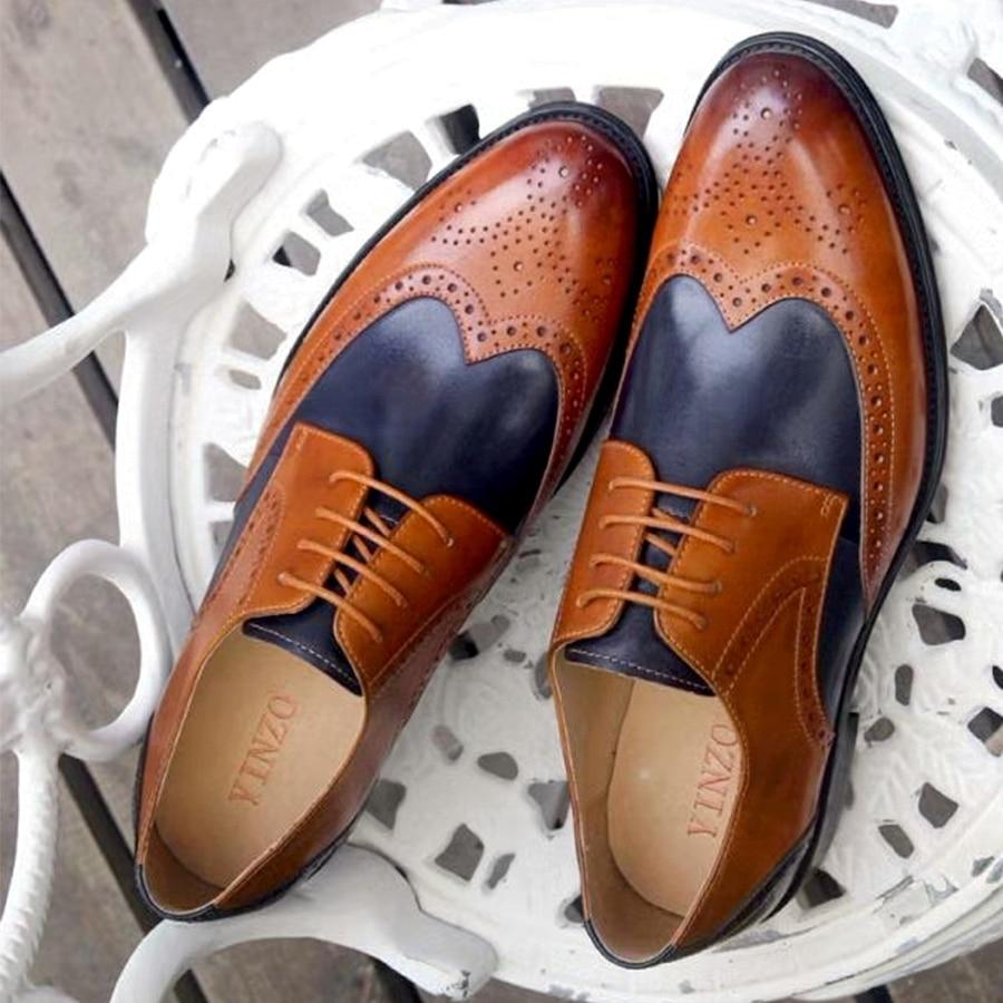 Mens formal shoes leather oxford shoes for men dressing wedding men's brogues office shoes lace up male zapatos de hombre