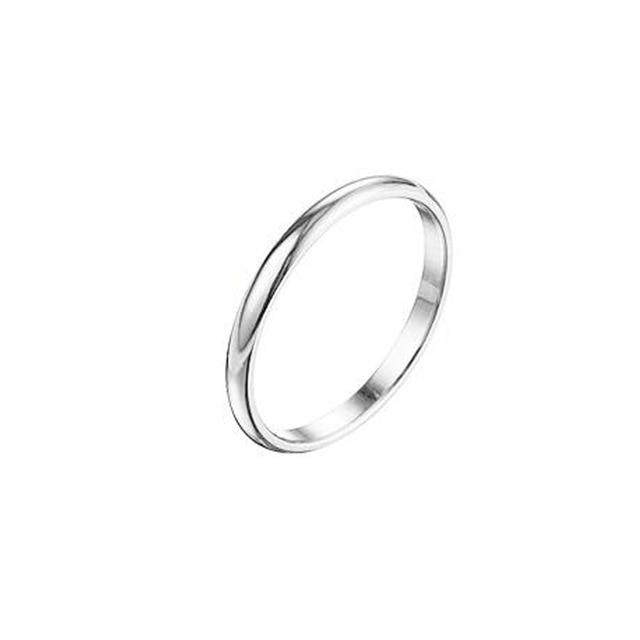 Titanium Steel Silver-color Couple Ring