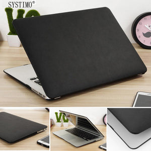 SYSTIMO PU Leather Case for Apple Macbook Pro 13 Case Air 13 11 Pro Retina 12 13.3 15 Laptop Bag Cover for Mac Book Air13 A1932