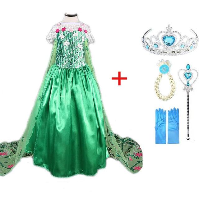 Girls elsa dress new snow queen costumes for kids cosplay dresses