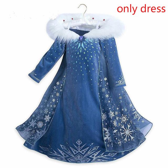 Girls elsa dress new snow queen costumes for kids cosplay dresses