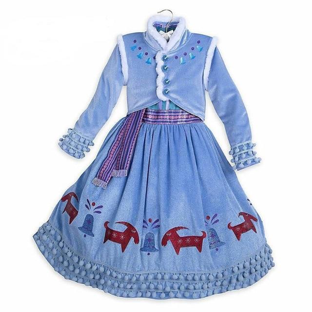 Girls elsa dress new snow queen costumes for kids cosplay dresses