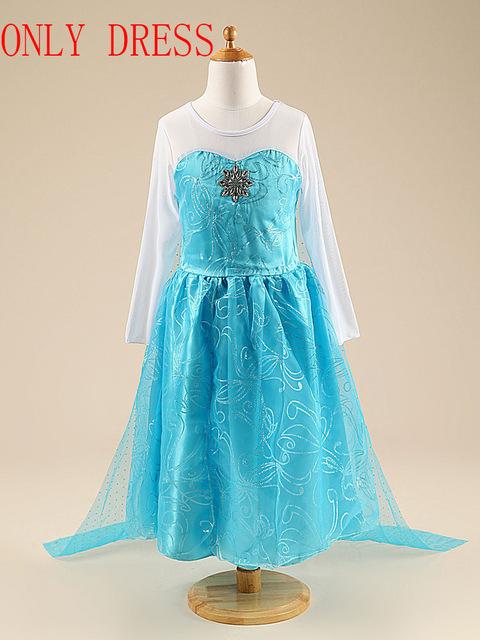 Girls elsa dress new snow queen costumes for kids cosplay dresses