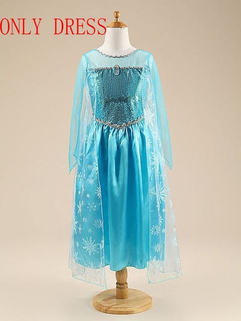 Girls elsa dress new snow queen costumes for kids cosplay dresses