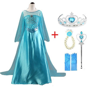 Girls elsa dress new snow queen costumes for kids cosplay dresses