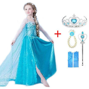 Girls elsa dress new snow queen costumes for kids cosplay dresses