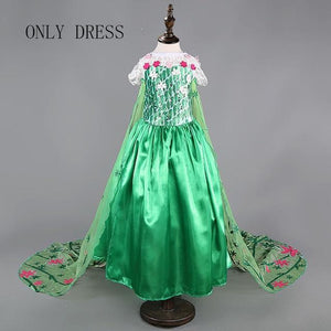 Girls elsa dress new snow queen costumes for kids cosplay dresses