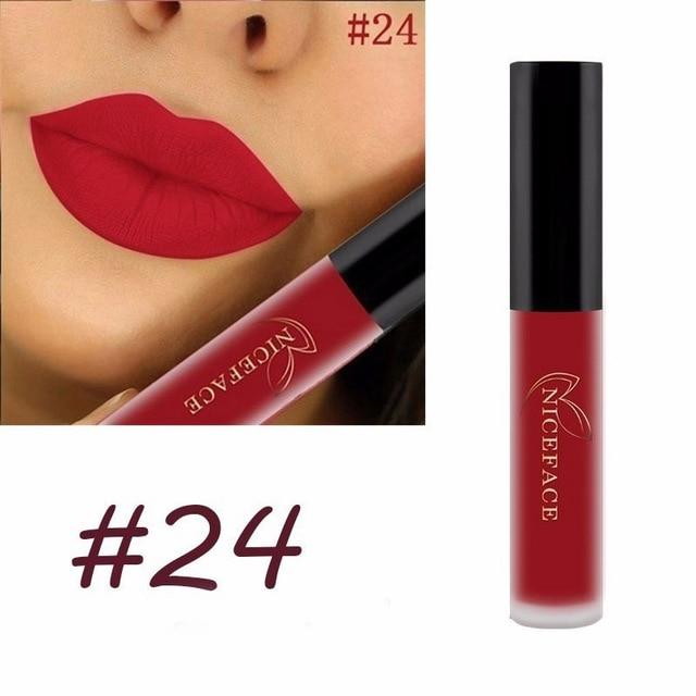 24 Color Liquid Lipstick Matte Long Lasting Makeup Lips Red Matt Nude Gloss Cosmetics