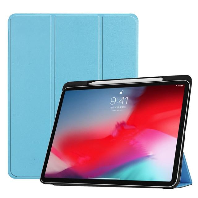 Funda For iPad Pro 11 2018 Case With Pencil Holder Smart PU Leather Trifold Stand + PC Hard Back Cover For New iPad Pro 11 Case