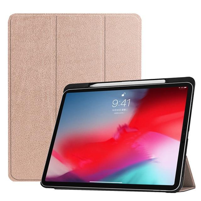 Funda For iPad Pro 11 2018 Case With Pencil Holder Smart PU Leather Trifold Stand + PC Hard Back Cover For New iPad Pro 11 Case