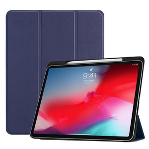 Funda For iPad Pro 11 2018 Case With Pencil Holder Smart PU Leather Trifold Stand + PC Hard Back Cover For New iPad Pro 11 Case