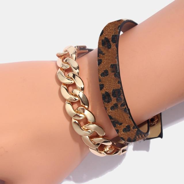 Leopard Bangle Bracelets For Women