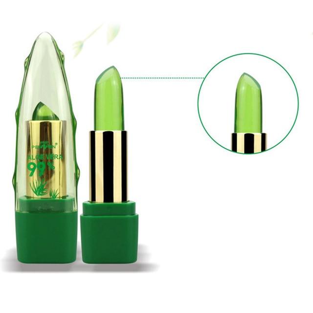 1Pc Lips Care 99%  Aloe Vera Color Change With Temperature Jelly Lipstick Plant Moisturizing Lip Balm Base Makeup Lipstick TSLM2