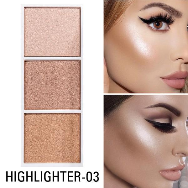 4 Colors Highlighter Palette Makeup Face Powder Bronzer