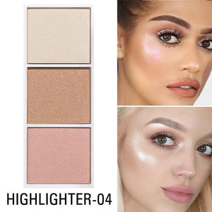 4 Colors Highlighter Palette Makeup Face Powder Bronzer