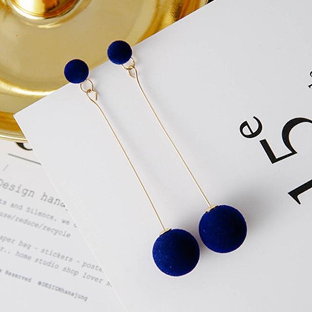 Korean Fashion Long Slope Geometric asymmetry Rhinestone circle earrings