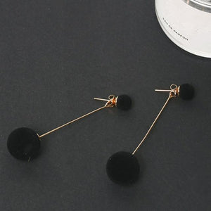 Korean Fashion Long Slope Geometric asymmetry Rhinestone circle earrings