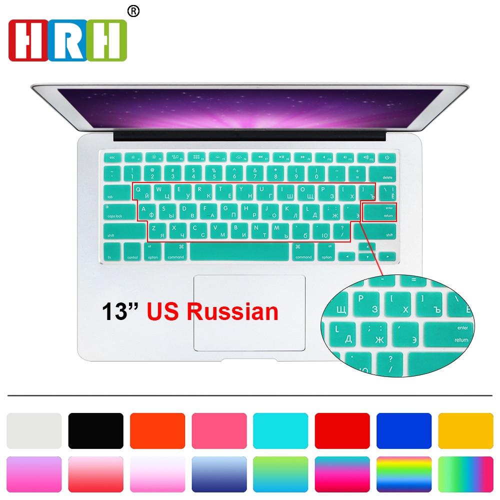 HRH Slim US Russian Keyboard Film protector for Macbook Air Pro Retina 13" 15" 17" Laptop Skin Cover for Mac book 13 15 Gel case