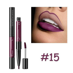 16 Color Double-ended Lipstick Makeup Easy to Wear Matte