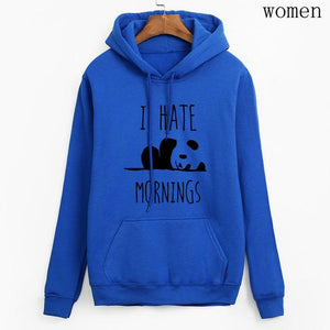 brand tracksuis fashion women long sleeve hoodies 2019 moleton feminino fleece hoodies Panda I HATE MORNINGS sweatshirt  female