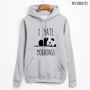 brand tracksuis fashion women long sleeve hoodies 2019 moleton feminino fleece hoodies Panda I HATE MORNINGS sweatshirt  female