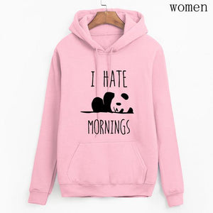 brand tracksuis fashion women long sleeve hoodies 2019 moleton feminino fleece hoodies Panda I HATE MORNINGS sweatshirt  female