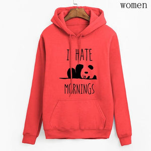 brand tracksuis fashion women long sleeve hoodies 2019 moleton feminino fleece hoodies Panda I HATE MORNINGS sweatshirt  female