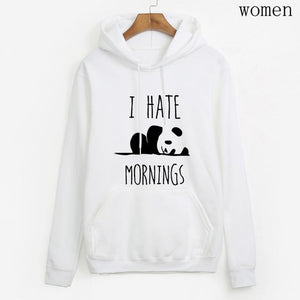 brand tracksuis fashion women long sleeve hoodies 2019 moleton feminino fleece hoodies Panda I HATE MORNINGS sweatshirt  female