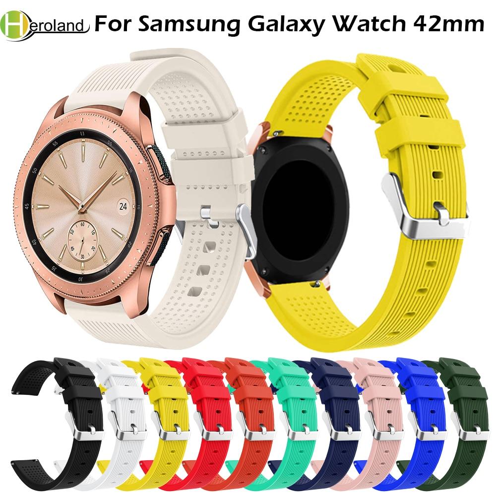 20mm Watch Strap Band Silicone For Samsung Galaxy Watch 42mm Band Strap Smart Bracelet Sport Replacement Accessories Watch Bands