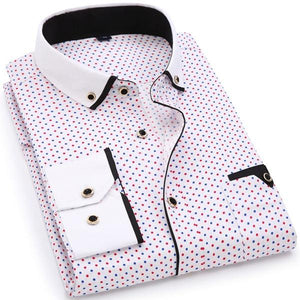 Casual Long Sleeved Printed shirt Slim Fit Male Social Business Dress Shirt