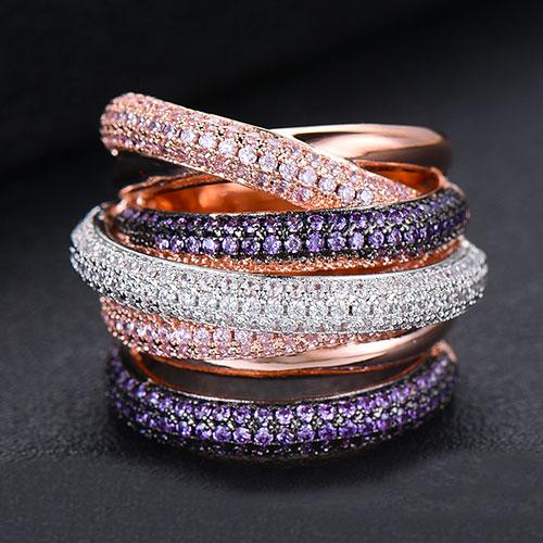 Statement Stackable Ring For Women Wedding Cubic Zircon