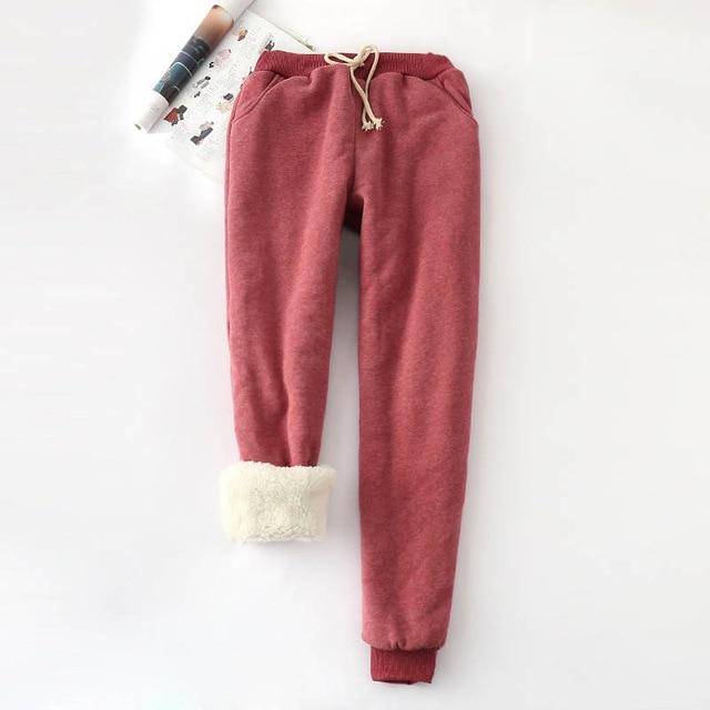 Winter Cashmere Harem Warm Pants Women 2019 Causal trousers Women Warm Thick Lambskin Cashmere Pants Women Loose Pant