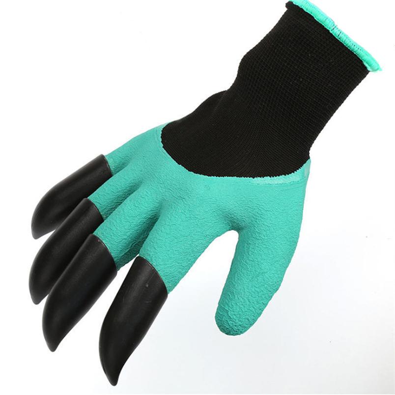 Garden gloves for Dig Planting Rubber Polyester Builders Garden Work ABS Plastic Claws Safety Working Protective Gloves