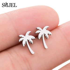 Stainless Steel Mickey Stud Earrings for Women Girls Minimalist Fox Cat Hedgehog Earings