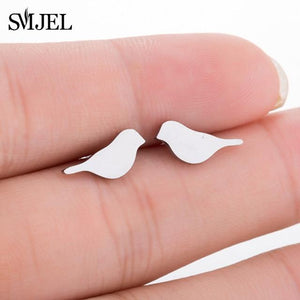 Stainless Steel Mickey Stud Earrings for Women Girls Minimalist Fox Cat Hedgehog Earings