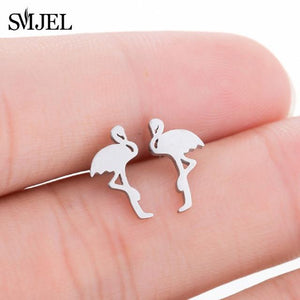 Stainless Steel Mickey Stud Earrings for Women Girls Minimalist Fox Cat Hedgehog Earings