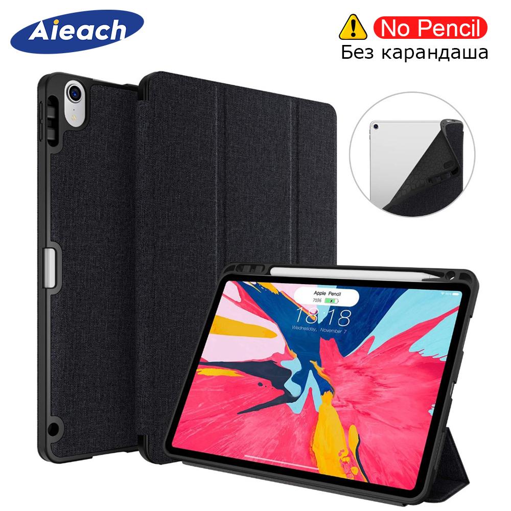 Case For iPad Pro 12.9 2018 With Pencil Holder PU Leather Front Cover Silicone Soft Back Smart Case For iPad Pro 12.9 2017 2015