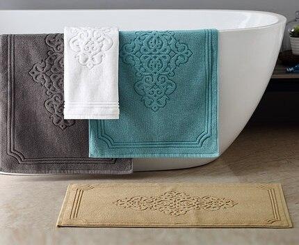 LYN&GY 100% Cotton Hotel Flool Towel Mat Bathroom Towels Absorbent Non-slip Carpets Step Foot Pad Kitchen Rugs 50*80