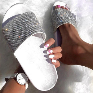 Rhinestone Women Slippers Summer Slides Women Flip Flops