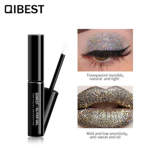 QIBEST High-gloss Glitter Powder Special Glue Lasting Eye and Lip Shimmer Makeup  Quick-drying Festival Glitter Glue TSLM2