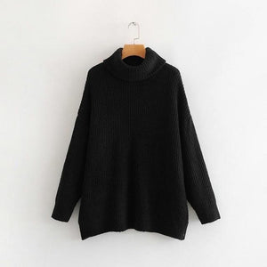 Tangada women jumpers turtleneck sweaters oversize winter fashion 2019 long sweater coat batwing sleeve christmas sweate HY135